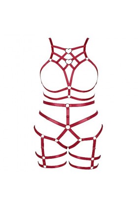 BBOHSS Femmes Bretelles Soutien - Gorge Plus Taille élégant évidé sans Tasse Garter Set Punk Gothique Halloween Carnaval Danc