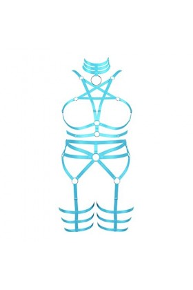 Femmes bodyband Pentagramme Soutien - Gorge Plus Taille élégant évidé Garter Costume Punk Gothique Halloween Rave Photo Costu