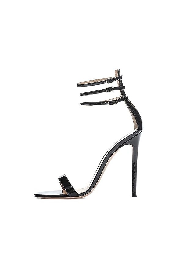 WOkismD 12CM / 4.72IN Sexy En Cuir Verni Ouvert Orteil Talons Hauts Fétiche Chaussures Haut Talon Discothèque Pole Danse De M