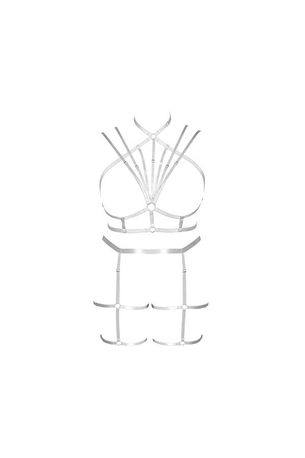 BBOHSS Femmes Bretelles Soutien - Gorge Plus Taille Bas Mode Bretelles Soutien - Gorge Ensemble Punk Gothique Halloween Rave 