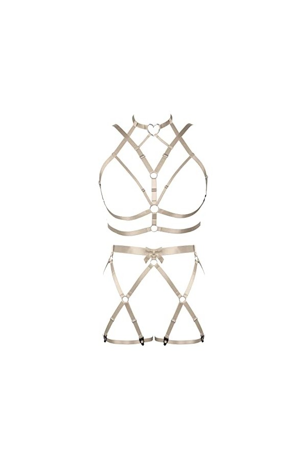 BBOHSS Femmes Bretelles Soutien - Gorge Plus Size Bas Mode Bretelles Soutien - Gorge Ensemble Punk Gothique Halloween Carnava