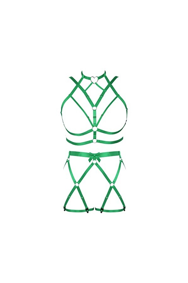 BBOHSS Femmes Bretelles Soutien - Gorge Plus Size Bas Mode Bretelles Soutien - Gorge Ensemble Punk Gothique Halloween Carnava