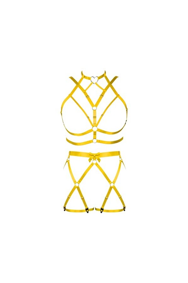 BBOHSS Femmes Bretelles Soutien - Gorge Plus Size Bas Mode Bretelles Soutien - Gorge Ensemble Punk Gothique Halloween Carnava
