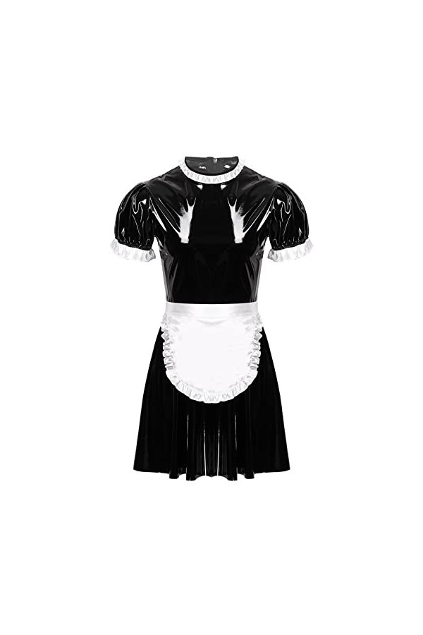 Choomomo Homme Costume Lingerie Gay Sissy Cosplay Maid Travesti Robe de Nuit Déguisement Soubrette Robe de Chambre Uniforme S