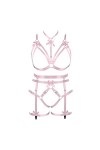 Femmes Body Lingerie Plus Size Fashion Bas Garter Set Punk Gothique orgie Halloween Party Costume Rose Rouge 