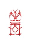 Femmes Body Lingerie Plus Size Fashion Bas Garter Set Punk Gothique orgie Halloween Party Costume Rose Rouge 