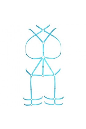 Femmes Body Lingerie Plus Size Fashion Metal Chain Bas Garter Set Punk Gothique Carnaval Halloween Party Costume Orange - Ja