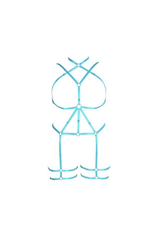 Femmes Body Lingerie Plus Size Fashion Metal Chain Bas Garter Set Punk Gothique Carnaval Halloween Party Costume Orange - Ja