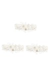 Abaodam Accessoires 2 Pièces Dame pour Décor Femme Mariée Dentelle Broderie Élastique Femme Jarretelles Perle Jarretière De M