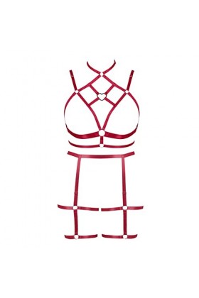 Femmes Sling Sling Lingerie Grande Taille évidée Garter Lingerie Ensemble Punk Gothique Carnaval Noël Halloween Party Costume