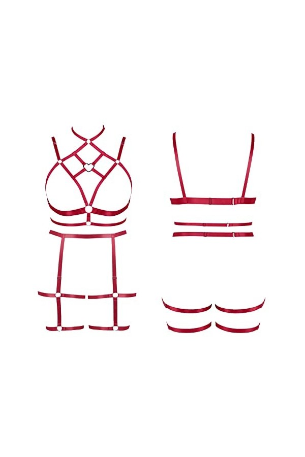 Femmes Sling Sling Lingerie Grande Taille évidée Garter Lingerie Ensemble Punk Gothique Carnaval Noël Halloween Party Costume