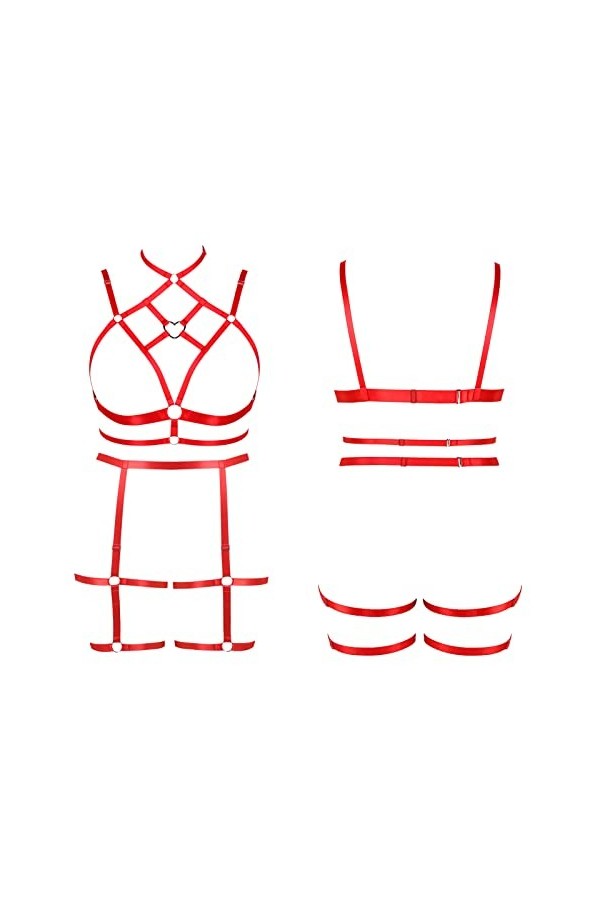 Femmes Sling Sling Lingerie Grande Taille évidée Garter Lingerie Ensemble Punk Gothique Carnaval Noël Halloween Party Costume