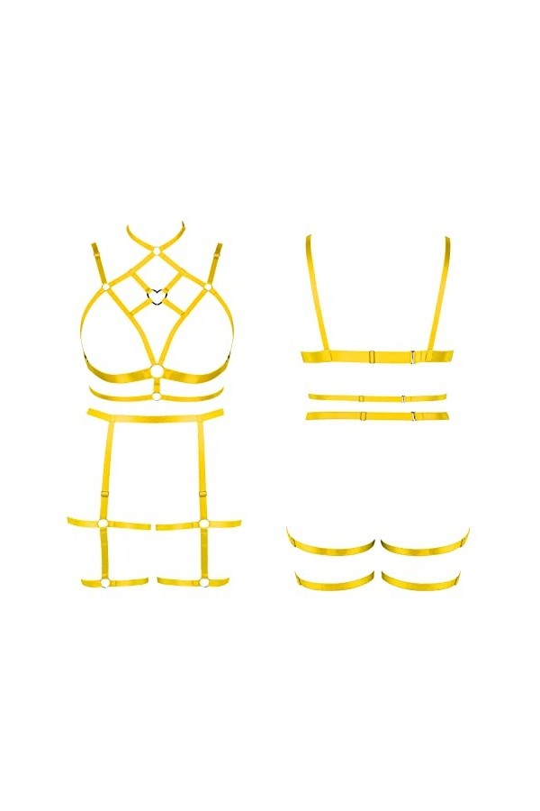 Femmes Sling Sling Lingerie Grande Taille évidée Garter Lingerie Ensemble Punk Gothique Carnaval Noël Halloween Party Costume