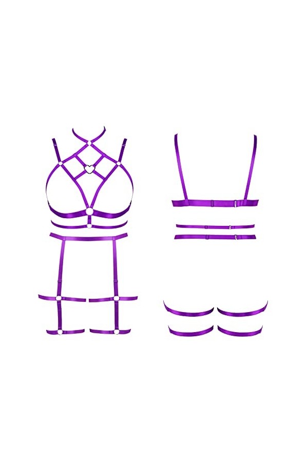 Femmes Sling Sling Lingerie Grande Taille évidée Garter Lingerie Ensemble Punk Gothique Carnaval Noël Halloween Party Costume