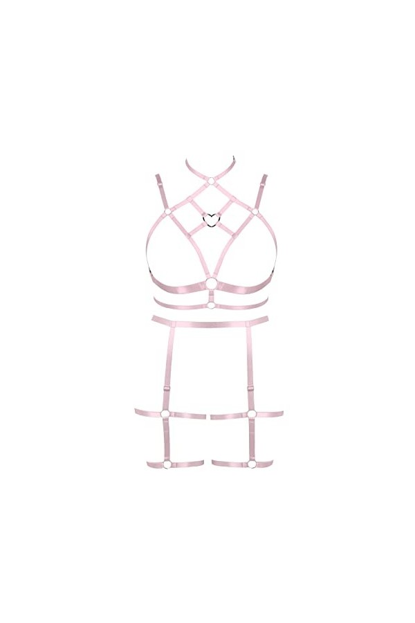 Femmes Sling Sling Lingerie Grande Taille évidée Garter Lingerie Ensemble Punk Gothique Carnaval Noël Halloween Party Costume