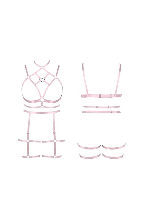 Femmes Sling Sling Lingerie Grande Taille évidée Garter Lingerie Ensemble Punk Gothique Carnaval Noël Halloween Party Costume