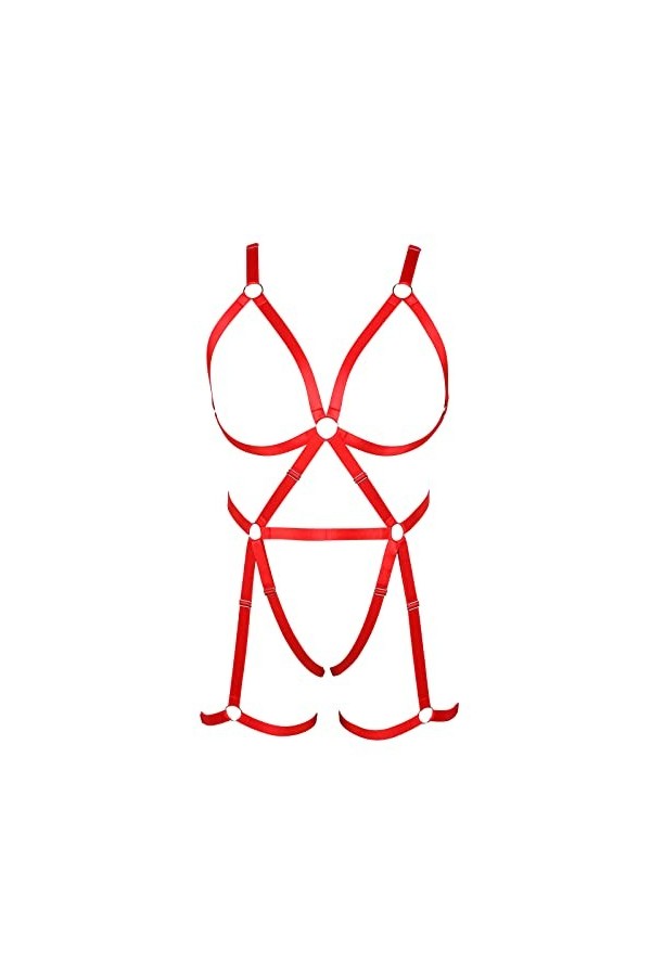 Femmes Body Lingerie Mode Plus Taille sous - vêtements évidés Garter Set Punk Gothique Halloween Carnaval Noël Party Costume 