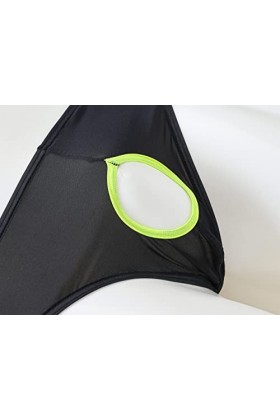 BIATWOWR Sous-vêtements sexy transparents pour homme avec pochette ouverte pour soutenir les testicules - Sous-vêtements exte