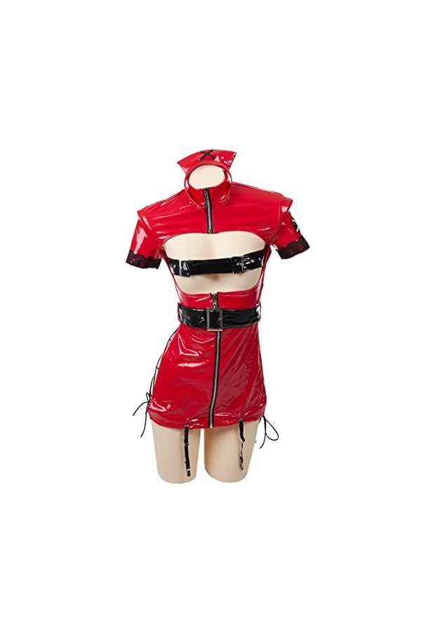 MEOWCOS Lingerie sexy pour infirmière avec ceinture et gants