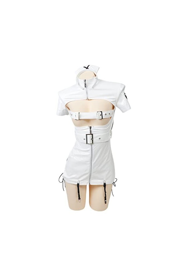 MEOWCOS Lingerie sexy pour infirmière avec ceinture et gants