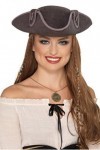 Smiffys Captain, Chapeau de capitaine pirate Tricorn, Unisexe-Adulte, 40378, gris, Taille unique