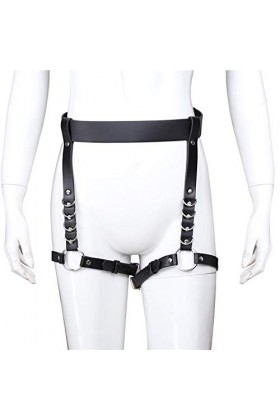 HUNTVE Gaine de Cuisses en Cuir Punk de Carnaval Noir, jarretières, chaînes de Corps pour Femmes et Filles