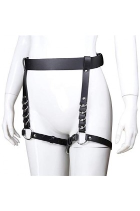 HUNTVE Gaine de Cuisses en Cuir Punk de Carnaval Noir, jarretières, chaînes de Corps pour Femmes et Filles