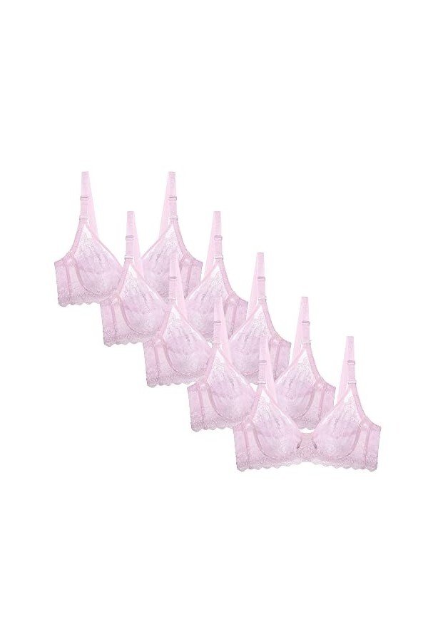 Femmes Sexy Dentelle RéGlable Respirant Soutien - Gorge 3/4 Tasses éTé Push - Up Mince Doux Soutien - Gorge Maille Dentelle P