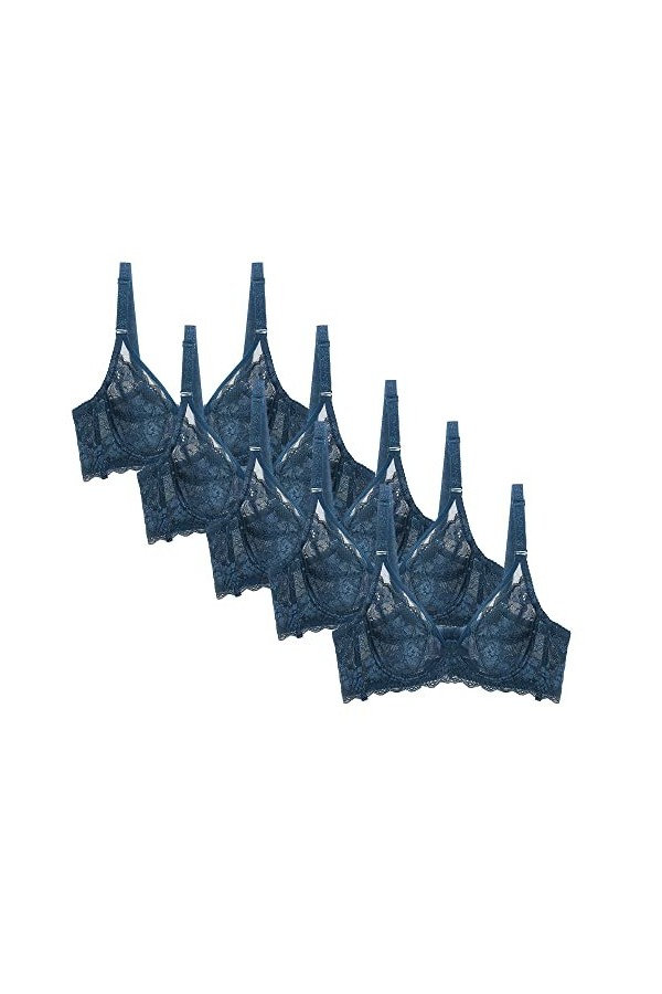 Femmes Sexy Dentelle RéGlable Respirant Soutien - Gorge 3/4 Tasses éTé Push - Up Mince Doux Soutien - Gorge Maille Dentelle P