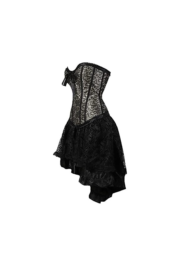 TWIOIOVE Robe maxi dHalloween pour femme - Rétro - Élégante - Longue - Robe festive - Robe punk sexy stretch décontractée - 