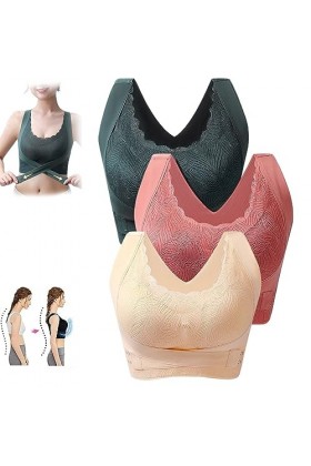 HOUHOUYIBA Kendally Corset Bra Front Cross Side Buckle Lace Bras, Kendally Bra, Kendally Bras pour Femmes Plus âgées, Kendall