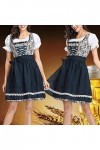 BOTCAM Costume Dirndl Costume de costume bavarois pour femme, robe de cosplay 3, sexy, mini robe moulante, Noir 1, L