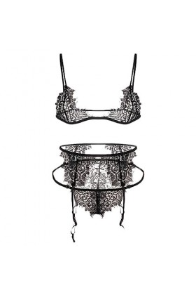 ZTIANEF NoëlFemme Sexy Bretelle enveloppante Bandeau Dentelle Bretelle Soutien-Gorge Lingerie, Noir, L