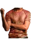 AIEOE Homme Muscle Transparent T Shirt en Résille Sexy Clubwear Disco Bal Nuit de Fête L