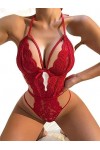 Sexy sans Entrejambe Nouvelle Lingerie Femmes Dentelle Creux Soutien-Gorge Ensemble Costumes Teddy bébé poupée Robe Profonde 