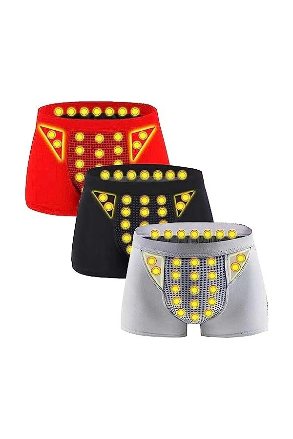Men Health Care Sous-vêtements De Thérapie Magnétique Boxer Délargissement De Confort, 3 Paquets Individuels L,3 PIÈCES 