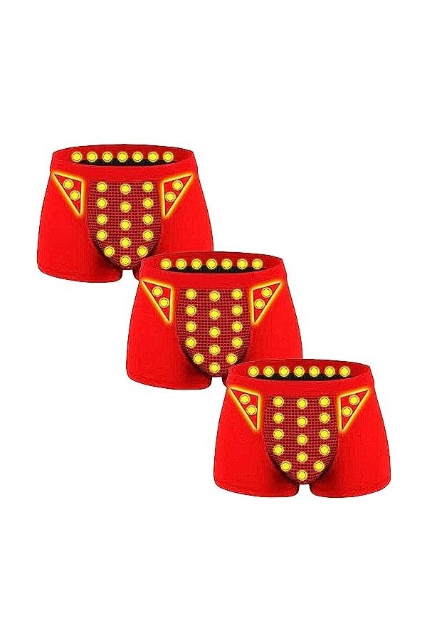 Boxer Dagrandissement De Confort De Sous-vêtements De Thérapie Magnétique Pour Hommes, Emballage Individuel De 3 Paquets De 