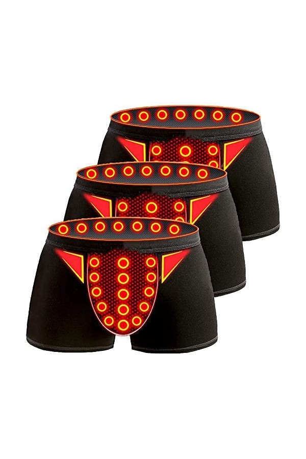 3-Packs Hommes Sous-Vêtements Magnetic Therapy Health Care Comfort Shorts Boxer Briefs Agrandissement XL,3 pièces 