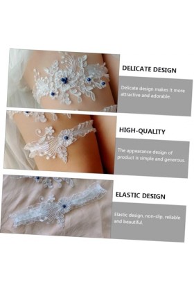 ifundom 3 Paires Jarretière en Dentelle Ceinture Florale en Dentelle De Mariée Ceintures Femme Élégante Jarretière Extensible