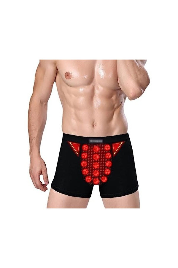 Caleçon De Thérapie Magnétique Pour Homme - Sous-vêtement En Coton Respirant Pour La Santé Et Le Confort 4XL,Noir 
