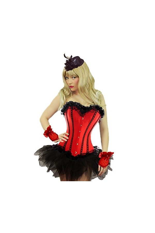 Yummy Bee - Corset Tutu Jupe Burlesque Costume Déguisement Lingerie Luxe Cancan Soirée entre Filles - Grande Taille 34-54 Wo
