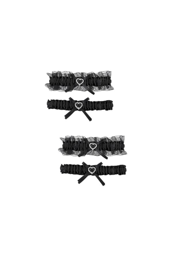 ifundom 4 Pièces Anneau De Jambe Jarretière De Mariage en Dentelle Ceinture Femme Jarretière De Bal en Dentelle Étirer Le Bal