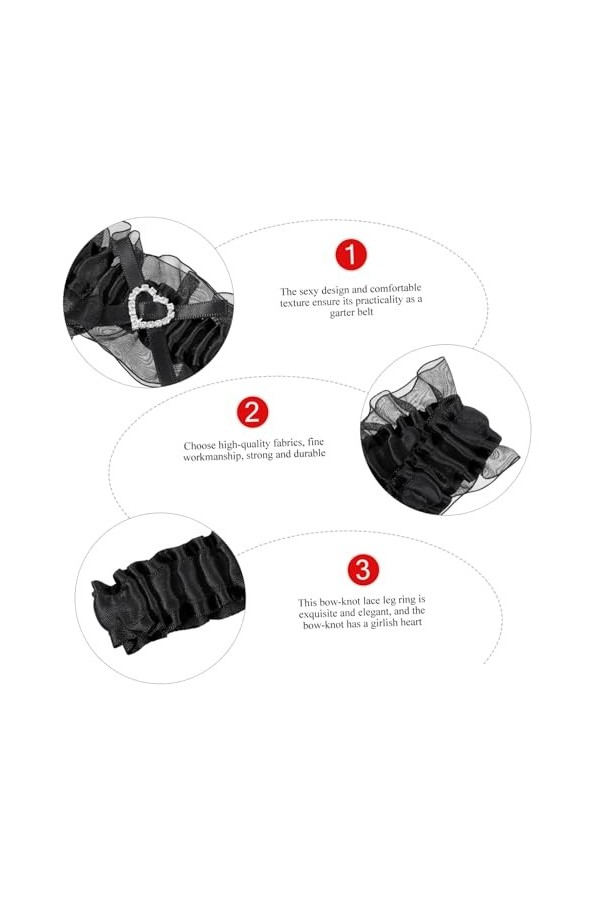 ifundom 4 Pièces Anneau De Jambe Jarretière De Mariage en Dentelle Ceinture Femme Jarretière De Bal en Dentelle Étirer Le Bal