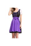 Oktoberfest Robe traditionnelle bavaroise pour femme, violet, M
