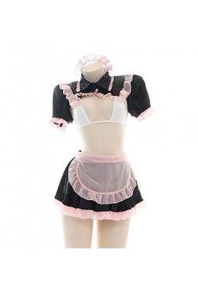 Joli Tablier sous-vêtement Femme de Chambre française sous-vêtement Pyjama étudiant Uniforme-Noir, Taille Unique