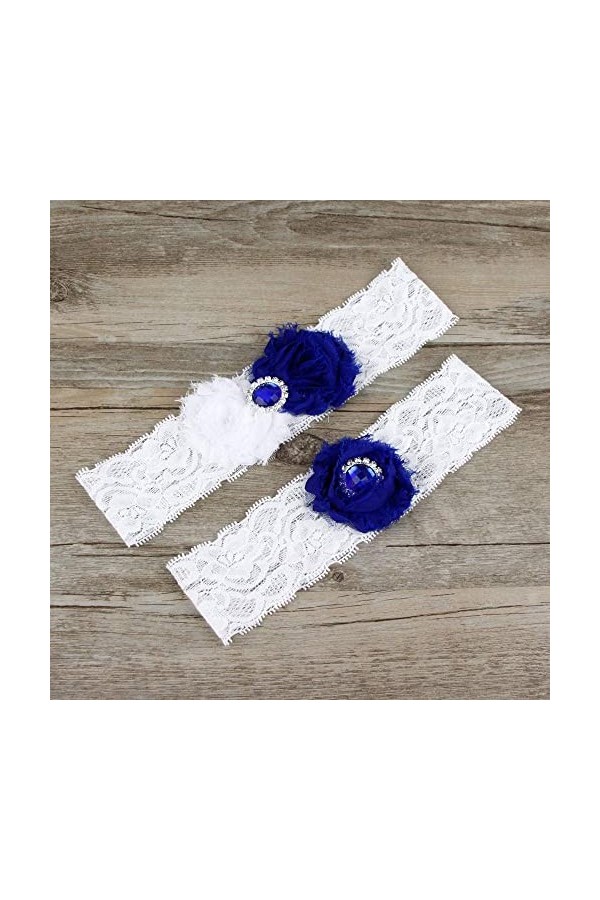 WEKIVA Jarretière de mariée élastiquée, Accessoires de Robes de mariée, jarretière élastiquée avec nœud en Dentelle, jarretiè