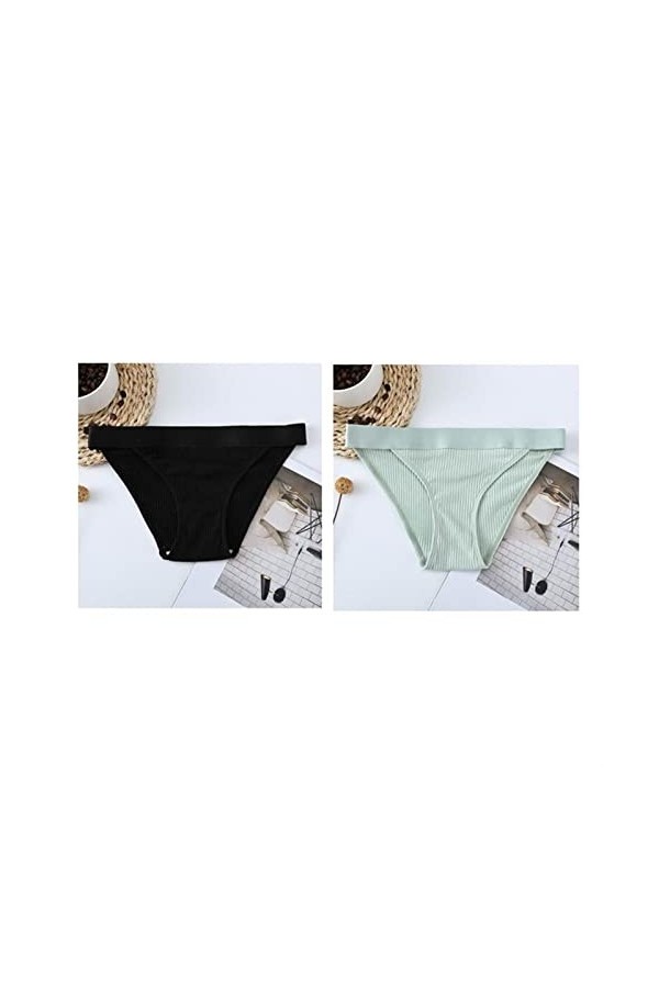 Culottes et Slips Slip Femme Comfort Knickers 2 Pcs / pack ML XL Sous-vêtements en Pur Coton for femmes sans couture Stamping