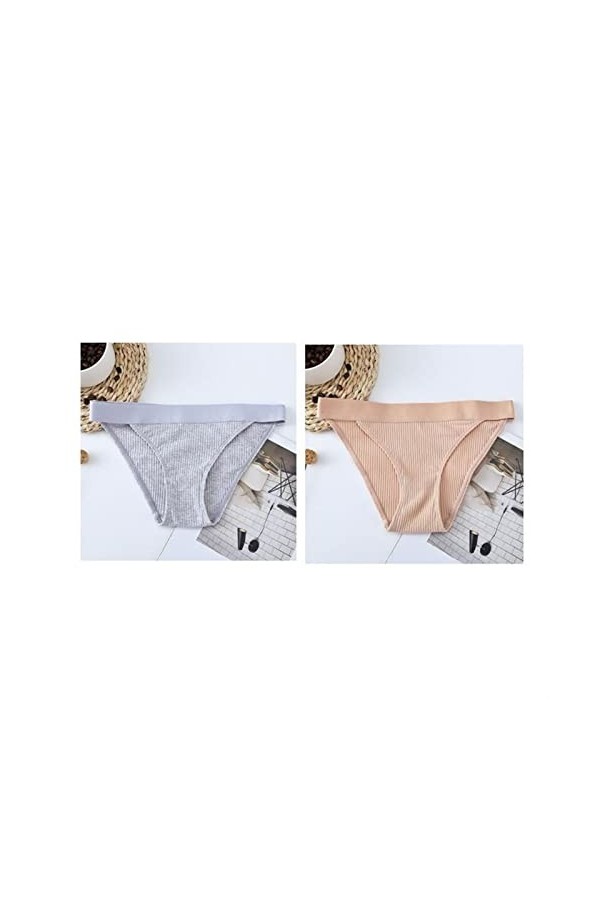 Culottes et Slips Slip Femme Comfort Knickers 2 Pcs / pack ML XL Sous-vêtements en Pur Coton for femmes sans couture Stamping