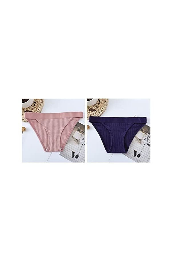 Culottes et Slips Slip Femme Comfort Knickers 2 Pcs / pack ML XL Sous-vêtements en Pur Coton for femmes sans couture Stamping