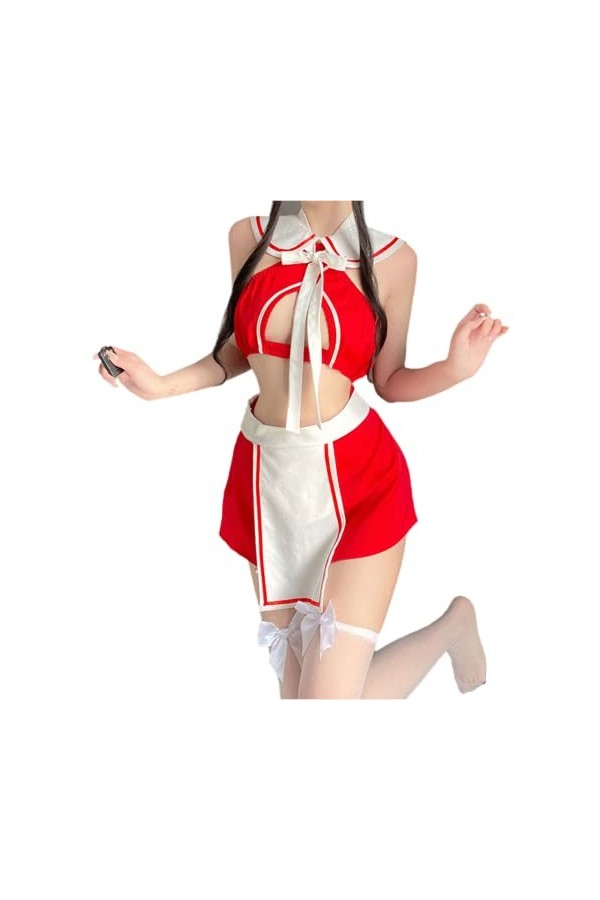 LureZone Costume de soubrette sexy et mignon pour femme - 2629 - Noir